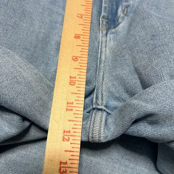 Just Black Denim Jeans Womens 26 (27x32) High Rise Wide Leg Light Wash Blue - Picture 9 of 11